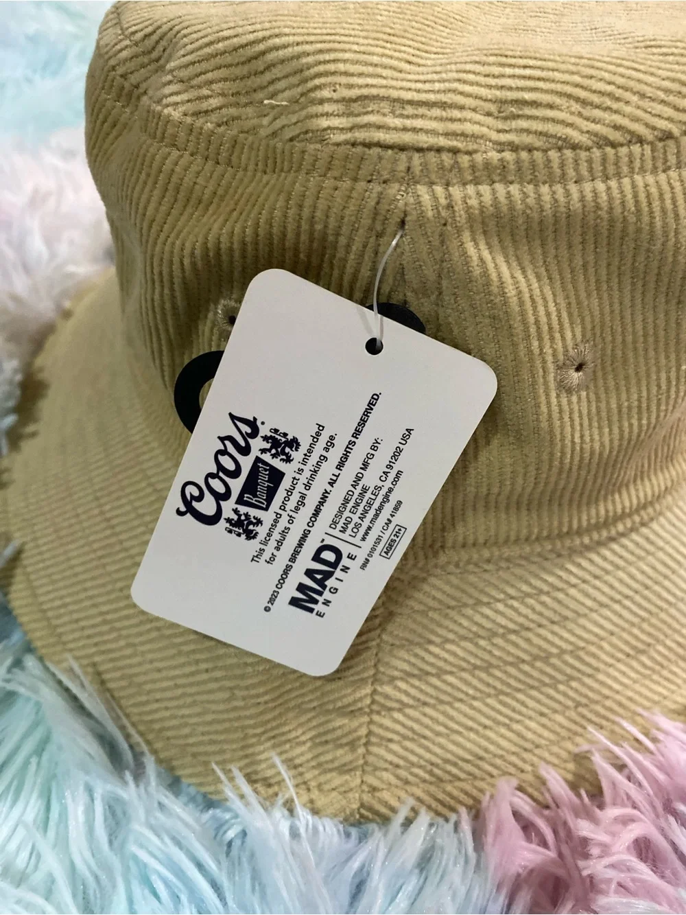 MAD Engine Coors Banquet Tan Corduroy Bucket Hat